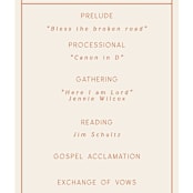 "Modern Ticket" - Wedding Programs in Rust by Alethea and Ruth - Detail
