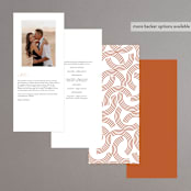 "Center Crest" - Wedding Programs in Sweet Potato by Alethea and Ruth - Back of Card Options