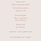 "Center Crest" - Wedding Programs in Sweet Potato by Alethea and Ruth - Detail
