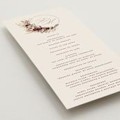 "Dried Floral Wreath" - Wedding Programs in Cabernet by Erin Deegan - Detail