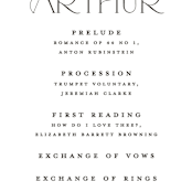 "Arcadia" - Wedding Programs in Noir by Olivia Raufman - Detail