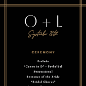 "love love love" - Wedding Programs in Onyx by Robert and Stella - Detail