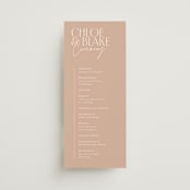 "Overlap" - Wedding Programs in Terracotta by Kelly Schmidt - Front