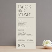 "Seraphina" - Wedding Programs in Sand by Robert and Stella - Front