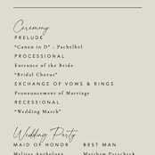 "Seraphina" - Wedding Programs in Sand by Robert and Stella - Detail