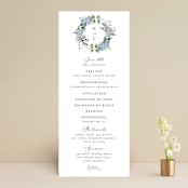 "Botanical Swag" - Wedding Programs in Periwinkle by Susan Moyal - Front