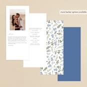 "Botanical Swag" - Wedding Programs in Periwinkle by Susan Moyal - Back of Card Options