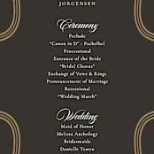 "Arabesque" - Wedding Programs in Obsidian by Robert and Stella - Detail