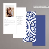 "Topkapi" - Wedding Programs in Cobalt by Nazia Hyder - Back of Card Options