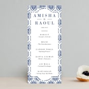 "Calcutta Stamp" - Wedding Programs in Azure by Oma N. Ramkhelawan - Front