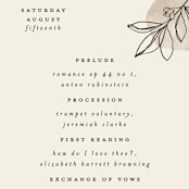 "leaf contour" - Wedding Programs in Natural by Susan Zinader - Detail