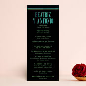 "Embroidery" - Wedding Programs in Noche by Jackie Crawford - Front