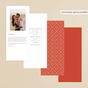 "Japanese Fabric" - Wedding Programs in Persimmon by Becky Nimoy - Back of Card Options
