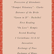 "Japanese Fabric" - Wedding Programs in Persimmon by Becky Nimoy - Detail