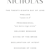 "More Than Words" - Wedding Programs in Bridal White by Design Lotus - Detail