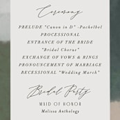 "Verdant" - Wedding Programs in Moss by Nicoletta Savod - Detail