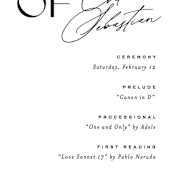 "Union Stack" - Wedding Programs in Diamond by Jessica Corliss - Detail