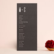 "Film" - Wedding Programs in Coffee by JoAnn Jinks - Front