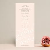 "Classic Lux" - Wedding Programs in Blush by Stacey Day - Front