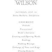 "Dashing" - Wedding Programs in Pearl by Benita Crandall - Detail