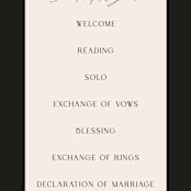 "Engraved" - Wedding Programs in Charcoal by Claudia Orengo - Detail