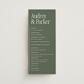 "Highlights" - Wedding Programs in Forest by Jackie Crawford - Front