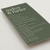 "Highlights" - Wedding Programs in Forest by Jackie Crawford - Detail