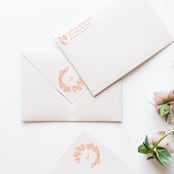 "SELF-INK Vintage Roses Monogram Stamp No. 1 | Tea Rose Ink Color" - Rubber Stamps in pink by Cedar and Grey