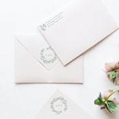 "SELF-INK Vintage Roses Monogram Stamp No. 2 | Sky Blue Ink Color" - Rubber Stamps in blue by Cedar and Grey