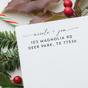"Couple Custom Address Stamp | Self Inking Return Address Stamp" - Address Stamps in black by Samantha Malvey