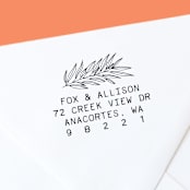 "Botanical Boho Custom Self-Inking Return Address Stamp" - Address Stamps in black by The Homebody Society