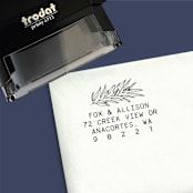 "Botanical Boho Custom Self-Inking Return Address Stamp" - Address Stamps in black by The Homebody Society