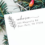 "Christmas Card Address Stamp | Self Inking Return Address Stamp" - Address Stamps in black by Samantha Malvey