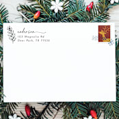 "Christmas Card Address Stamp | Self Inking Return Address Stamp" - Address Stamps in black by Samantha Malvey