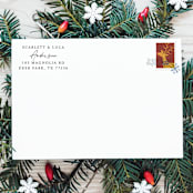 "Calligraphy Couple Names Address Stamp | Self Inking Return Address Stamp" - Address Stamps in black by Samantha Malvey