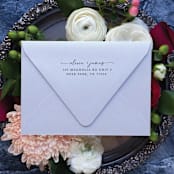 "Classic Love Address Stamp | Self Inking Return Address Stamp" - Address Stamps in black by Samantha Malvey
