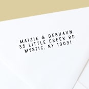 "Minimalistic Custom Self-Inking Return Address Stamp" - Address Stamps in black by The Homebody Society