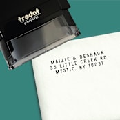"Minimalistic Custom Self-Inking Return Address Stamp" - Address Stamps in black by The Homebody Society