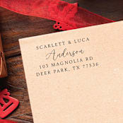 "Couple Names Classic Address Stamp | Self Inking Return Address Stamp" - Address Stamps in black by Samantha Malvey