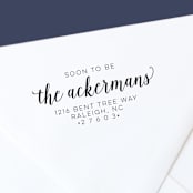 "Soon To Be Custom Self-Inking Return Address Stamp" - Address Stamps in black by The Homebody Society