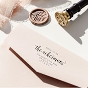 "Soon To Be Custom Self-Inking Return Address Stamp" - Address Stamps in black by The Homebody Society
