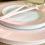 "Ballerina Dinnerware Set | Pink Pearl" - Wedding Serving and Dining Accessories in pink by Prêt-à-PartyNY