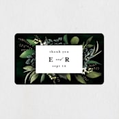"Forest Finds" - Wedding Favor Stickers in Emerald by Susan Moyal - Front