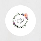 "Garlands" - Wedding Favor Stickers in Lavender by Lori Wemple - Front