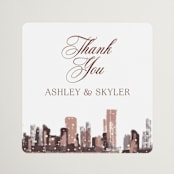 "Brooklyn Bridge" - Wedding Favor Stickers in Chiffon by Cass Loh - Front