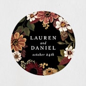 "Falling In Love" - Wedding Favor Stickers in Harvest by Susan Moyal - Front