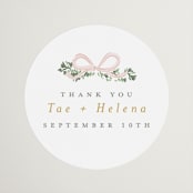 "Ribbonly Frame" - Wedding Favor Stickers in Blush by Itsy Belle Studio - Front