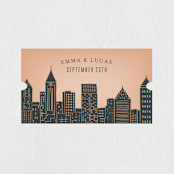 "Big City - Atlanta" - Wedding Favor Stickers in Georgia Peach by Hooray Creative - Front