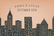 "Big City - Atlanta" - Wedding Favor Stickers in Georgia Peach by Hooray Creative - In use