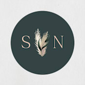 "Arched Pampas" - Wedding Favor Stickers in Basil by Kaydi Bishop - Front